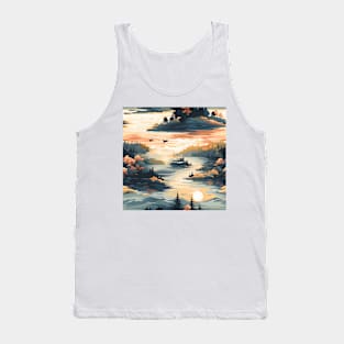 Fantasy Landscapes Lake Pattern 3 Tank Top